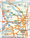 Fietskaart 21 Niederrhein westliches Ruhrgebiet Dusseldorf | ADAC