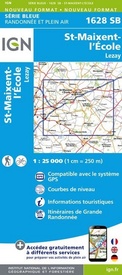 Wandelkaart - Topografische kaart 1628SB St-Maixent-l'Ecole, Lezay | IGN - Institut Géographique National