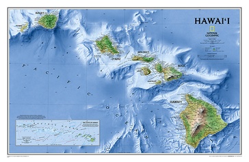 Wegenkaart - landkaart 02061 Hawaii | 88 x 58 cm | National Geographic