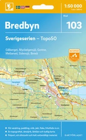 Wandelkaart - Topografische kaart 103 Sverigeserien Bredbyn | Norstedts