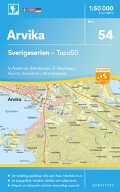Wandelkaart - Topografische kaart 54 Sverigeserien Arvika | Norstedts
