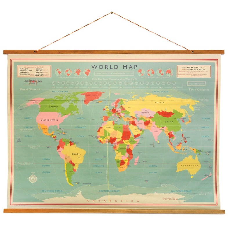 Verlichting microscopisch Beperkt Vintage wereldkaart World Map | Rex London | 5027455388946 | Reisboekwinkel  De Zwerver