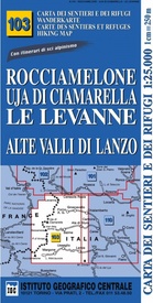 Wandelkaart 103 Rocciamelone, Uja di Ciamarella, Le Levanne | IGC - Istituto Geografico Centrale