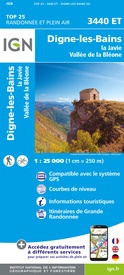 Topografische kaart - Wandelkaart 3440ET Digne-les-Bains | IGN - Institut Géographique National