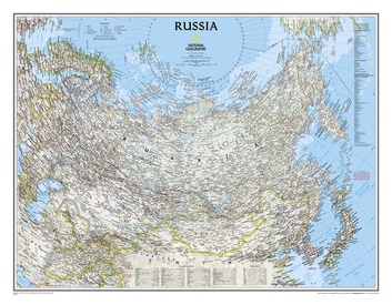 Wandkaart - Wandkaart Russia – Rusland, 77 x 60 cm | National Geographic