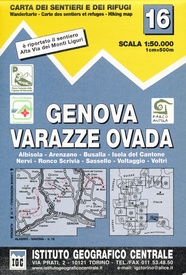 Wandelkaart 16 Genova, Genua, Varazze, Ovada | IGC - Istituto Geografico Centrale