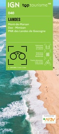 Fietskaart - Wegenkaart - landkaart D40 Top D100 Landes | IGN - Institut Géographique National