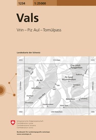 Wandelkaart - Topografische kaart 1234 Vals | Swisstopo