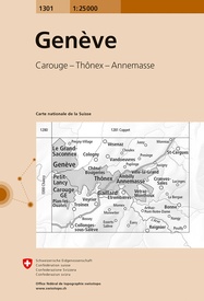 Wandelkaart - Topografische kaart 1301 Genève | Swisstopo