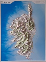 Corsica met voelbaar 3D reliëf | 113 x 80 cm