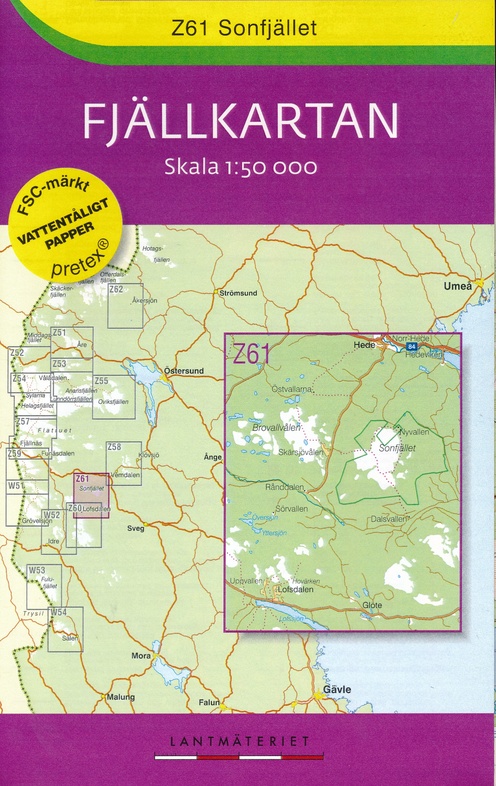 Wandelkaart Z61 Fjällkartan Sonfjället | Lantmäteriet | 9789158895997