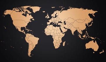 Wereldkaart World Copper Map | Awesome Maps