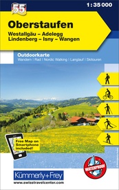 Wandelkaart 55 Outdoorkarte Oberstaufen | Kümmerly & Frey