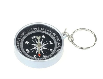 Kompas Kinderkompas aan ring - zilver