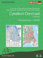 Cykelkort Danmark og København Denmark and Greater Copenhagen Bicycle Map
