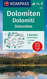 Wandelkaart 672 Dolomiten - Dolomiti - Dolomites | Kompass