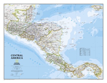 Wandkaart Centraal Amerika, 73 x 55 cm | National Geographic