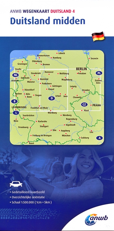speelplaats bedreiging opvoeder Wegenkaart - landkaart 4 Duitsland midden | ANWB Media | 9789018048204 |  Reisboekwinkel De Zwerver
