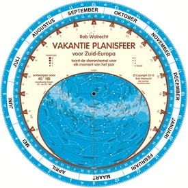 Sterrenkaart - Planisfeer Vakantieplanisfeer Zuid-Europa (40° NB) | Walrecht