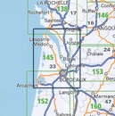 Fietskaart - Wegenkaart - landkaart 145 Bordeaux  Archachon | IGN - Institut Géographique National