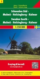 Wegenkaart - landkaart 01 Schweden Süd - Malmö - Helsingborg - Kalmar ( Zweden ) | Freytag & Berndt