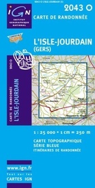 Wandelkaart - Topografische kaart 2043O SB - Serie Bleue L'Isle-Jourdain (Gers) | IGN - Institut Géographique National