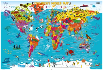 Kinderwereldkaart Children's World Map, 92 x 61 cm | HarperCollins