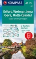 Wandelkaart 457 Erfurt - Weimar - Jena - Gera - Halle (Saale) | Kompass