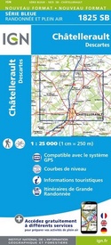 Wandelkaart - Topografische kaart 1825SB Chatellerault - Descartes | IGN - Institut Géographique National