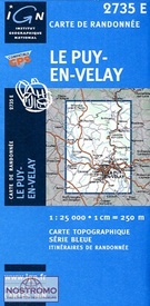 Wandelkaart - Topografische kaart 2735E SB - Serie Bleue Le Puy-en-Velay | IGN - Institut Géographique National