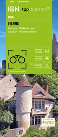Fietskaart - Wegenkaart - landkaart D86 Top D100 Vienne Poitiers Châtellerault Loudun Montmorillon | IGN - Institut Géographique National
