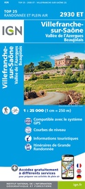 Wandelkaart - Topografische kaart 2930ET Villefranche-sur-Saône | IGN - Institut Géographique National