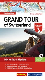 Wegenkaart - landkaart Grand Tour of Switzerland Touring map | Hallwag