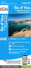 Wandelkaart - Topografische kaart 1126OT Ile d'Yeu, Saint-Gilles-Croix-de-Vie & Saint-Jean-de-Mont | IGN - Institut Géographique National