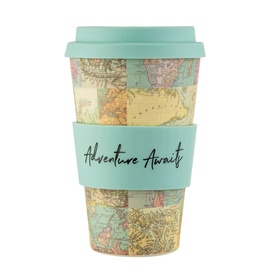 Kadotip Vintage Map Bamboe Koffie Mok | Sass & Belle