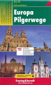 Wandelkaart - Pelgrimsroute (kaart) Overzichtskaart Europese Pelgrimspaden - Europa Pilgerwege | Freytag & Berndt