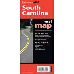 Wegenkaart - landkaart South Carolina State Road Map | Universal Map