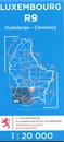 Wandelkaart - Topografische kaart R9 Luxemburg Dudelange - Clemency - Luxembourg | Topografische dienst Luxemburg