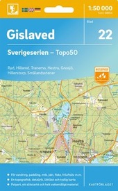 Topografische kaart - Wandelkaart 22 Sverigeserien Gislaved | Norstedts