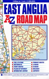 Wegenkaart - landkaart Road Map East Anglia  | A-Z Map Company