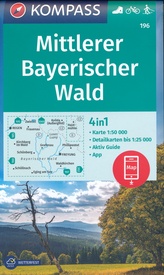 Wandelkaart 196 Mittlerer Bayerischer Wald | Kompass