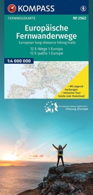 Wandelkaart 2562 Fernwanderwege Europa, Long-Distance-Paths Europe | Kompass