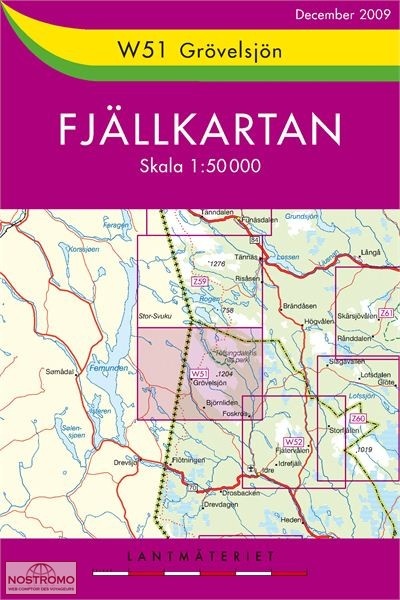 Wandelkaart - Topografische kaart W51 Fjällkarta Grövelsjön