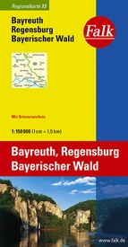 Wegenkaart - landkaart 13 Regionalkarte-de Bayreuth - Regensburg - Bayerischer Wald | Falk Ostfildern
