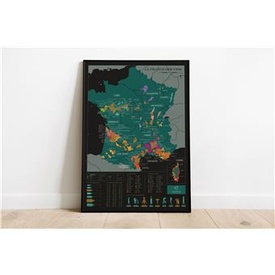   France - Carte du vin | Wijnkaart | 50 x 70 cm | 1020 Dégustations
