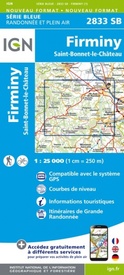 Wandelkaart - Topografische kaart 2833SB Firminy, St-Bonnet-le-Château | IGN - Institut Géographique National