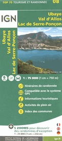 Fietskaart - Wandelkaart 08 Ubaye, Val d'Allos, Lac de Serre-Poncon | IGN - Institut Géographique National