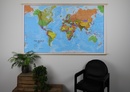  World politiek wandkaart geplastificeerd met houten stokken | Maps International