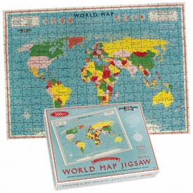 Kadotip - Legpuzzel Vintage World Map Jigsaw  | Rex London
