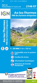 Wandelkaart 2148ET Ax-les-Thermes, Ussat, Les Cabannes, Ax-Bonascre | IGN - Institut Géographique National